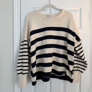 Madewell 100% cotton navy striped sweater